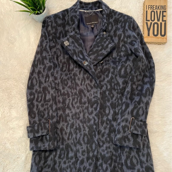 Banana Republic Animal Print Wool Coat / Jacket - NWOT! - Picture 5 of 13